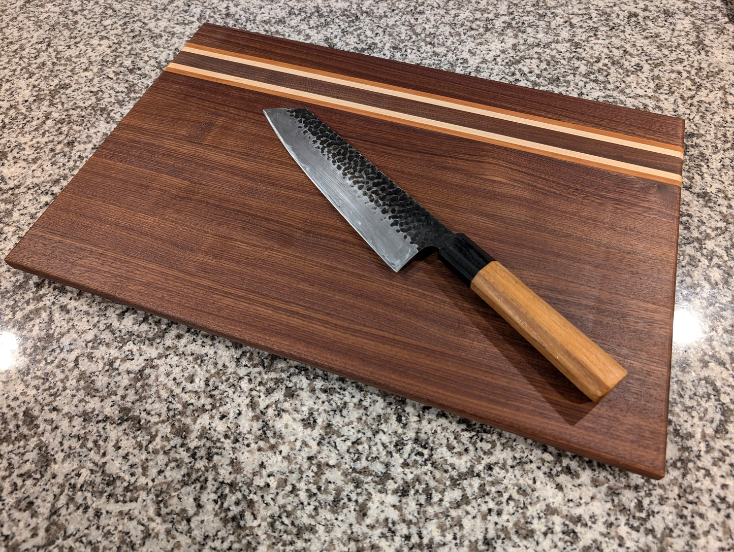 Walnut with Cherry & Maple stripes
