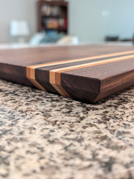 Walnut with Cherry & Maple stripes